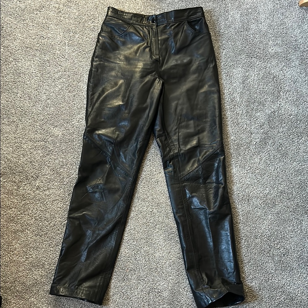 Vintage 100% Genuine Leather Motorcycle Pants USA Made- Size 8